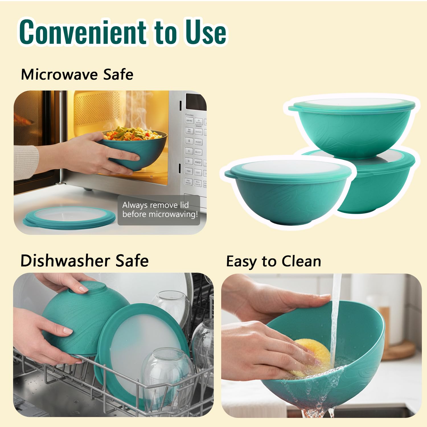 Amazon.co.jp: BUSOKIP 40オンス プラスチックボウル 蓋付き 壊れない